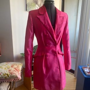 Metallic pink blazer dress